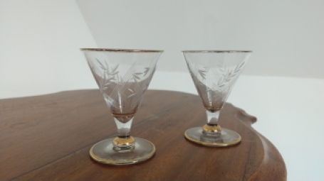 Art Deco geslepen glazen | Per twee stuks