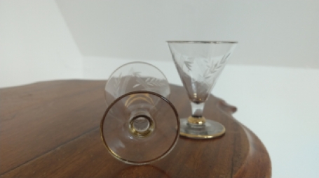Art Deco geslepen glazen | Per twee stuks