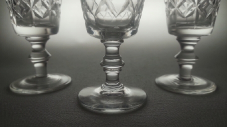 Geslepen port glazen | 3 stuks