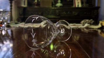 Wijnglazen Geslepen met Ribbel nek